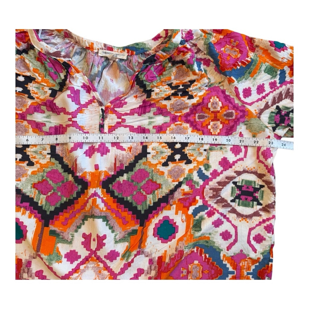Christian Siriano New York Blouse Top Size 1X Multi-color Geo Print - Picture 6 of 10